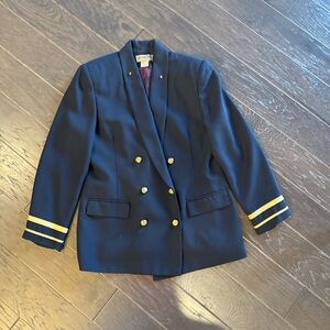 Signature Expressions Vintage Dark Blue Blazer with Gold Details